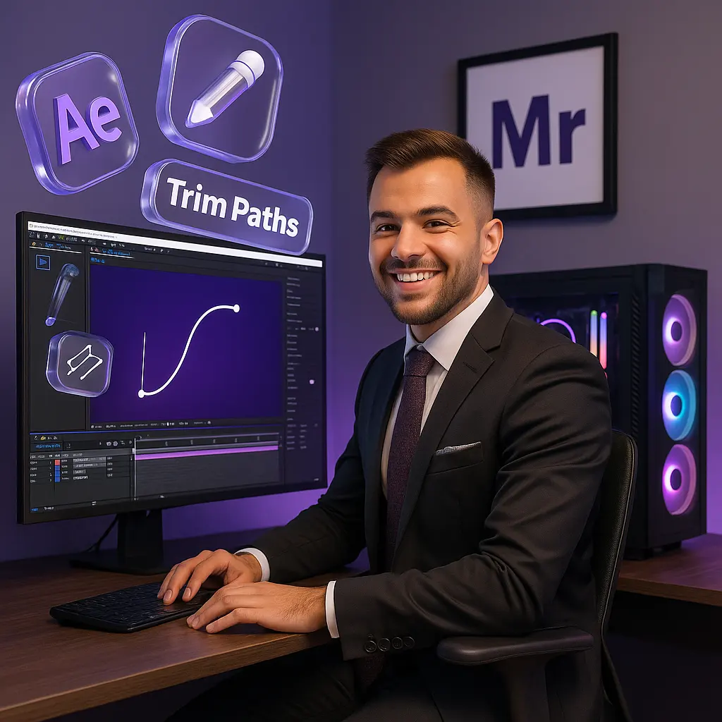 آموزش افکت Trim Path در افترافکت